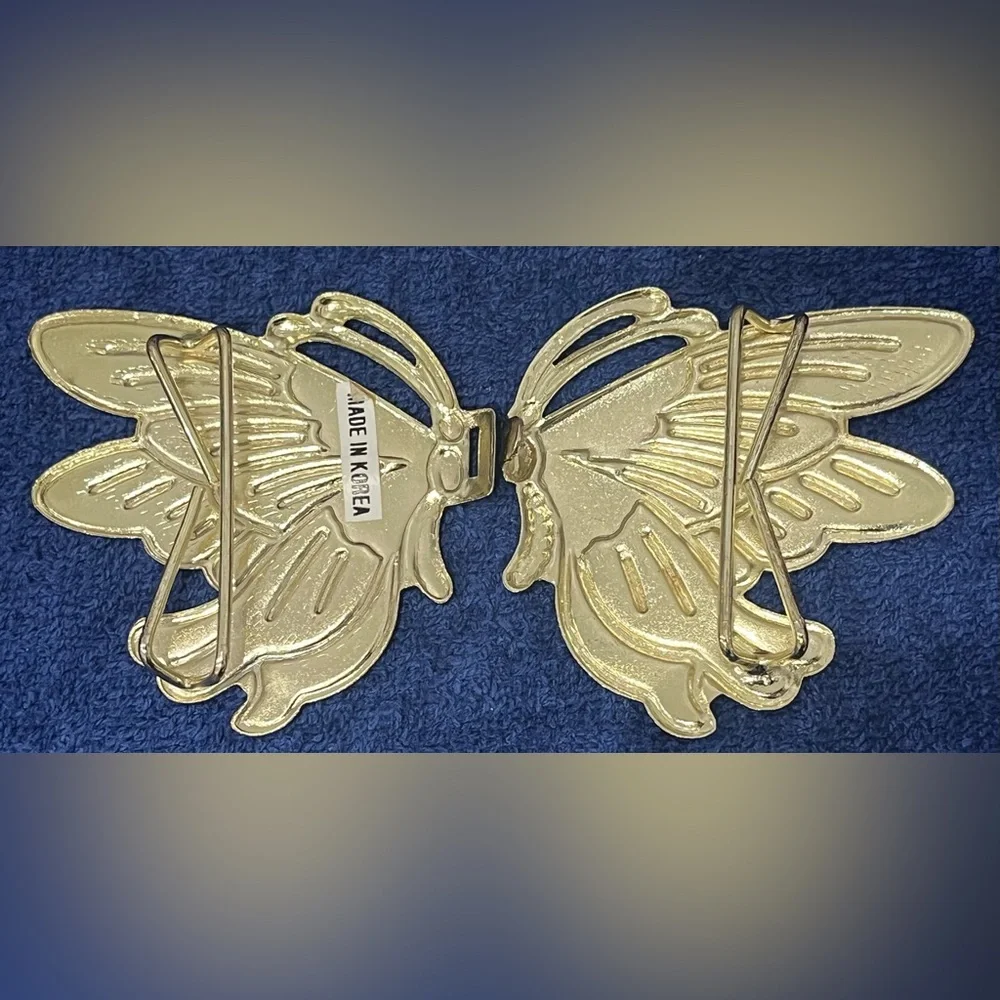Vintage‎ Enamel Metal Butterfly Belt Buckles Lot.